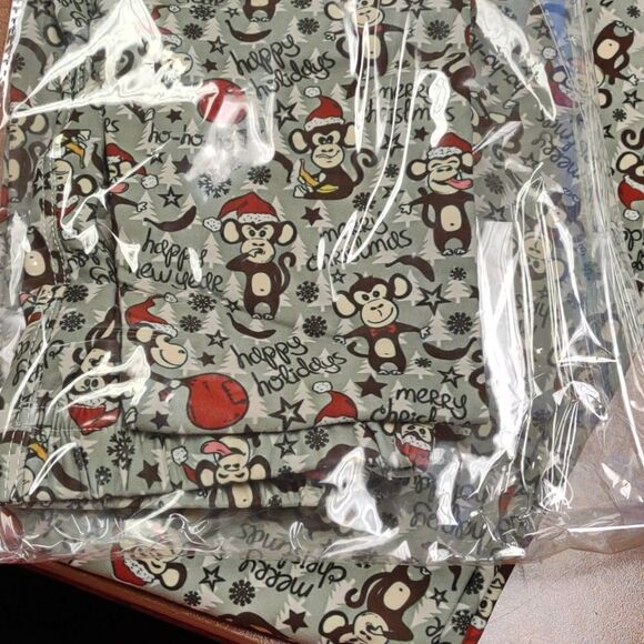 Monkey Christmas New Years Leggings New - Picture 3 of 3